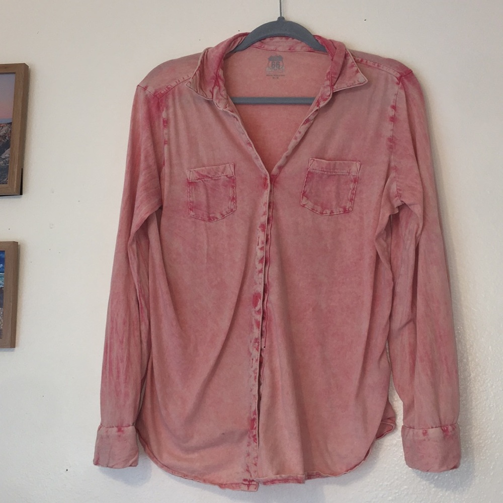 Light pink button up